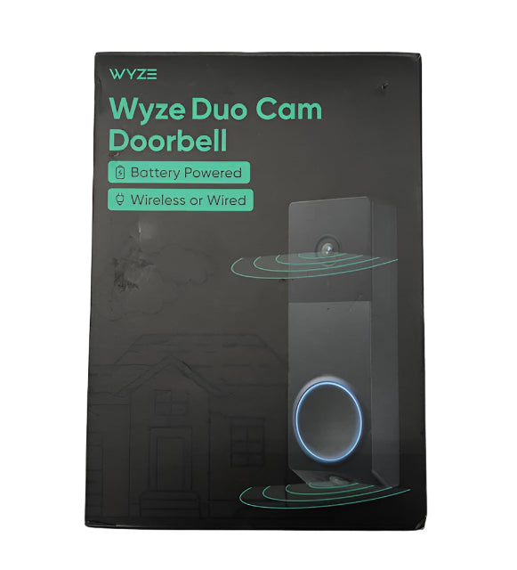 Wyze Wireless Duo Cam Video Doorbell, Battery Powered, 2K Full HD Video, 2 Cameras (People and Package), Color Night Vision