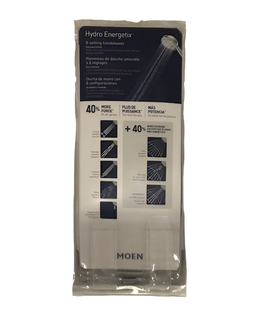 MOEN HydroEnergetix 8-Spray Wall Mount Handheld Shower Head 1.75 GPM in Chrome