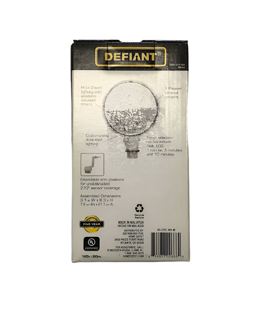 Commercial Electric 270-Degree White Motion Activated Wired Outdoor 1-Head Dusk to Dawn Security Flood Light Sensor