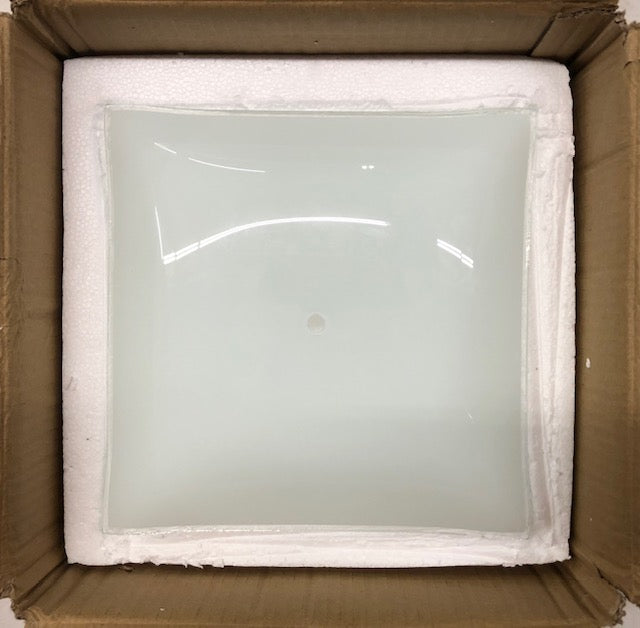 Progress Lighting 12 Traditional 2 Light White Square Glass Close-to-Ceiling Light Glass Shade