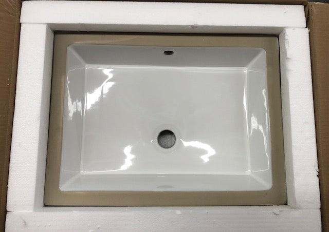 James Martin SNK-RF-WHT Rectangular Undermount Lavatory Sink Flat Base White