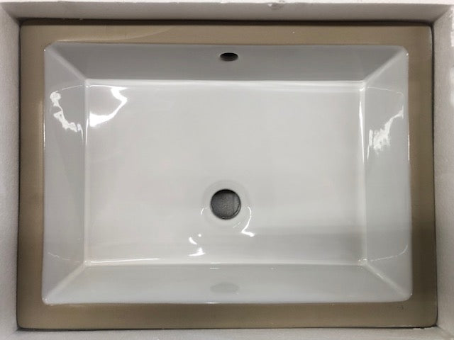 James Martin SNK-RF-WHT Rectangular Undermount Lavatory Sink Flat Base White