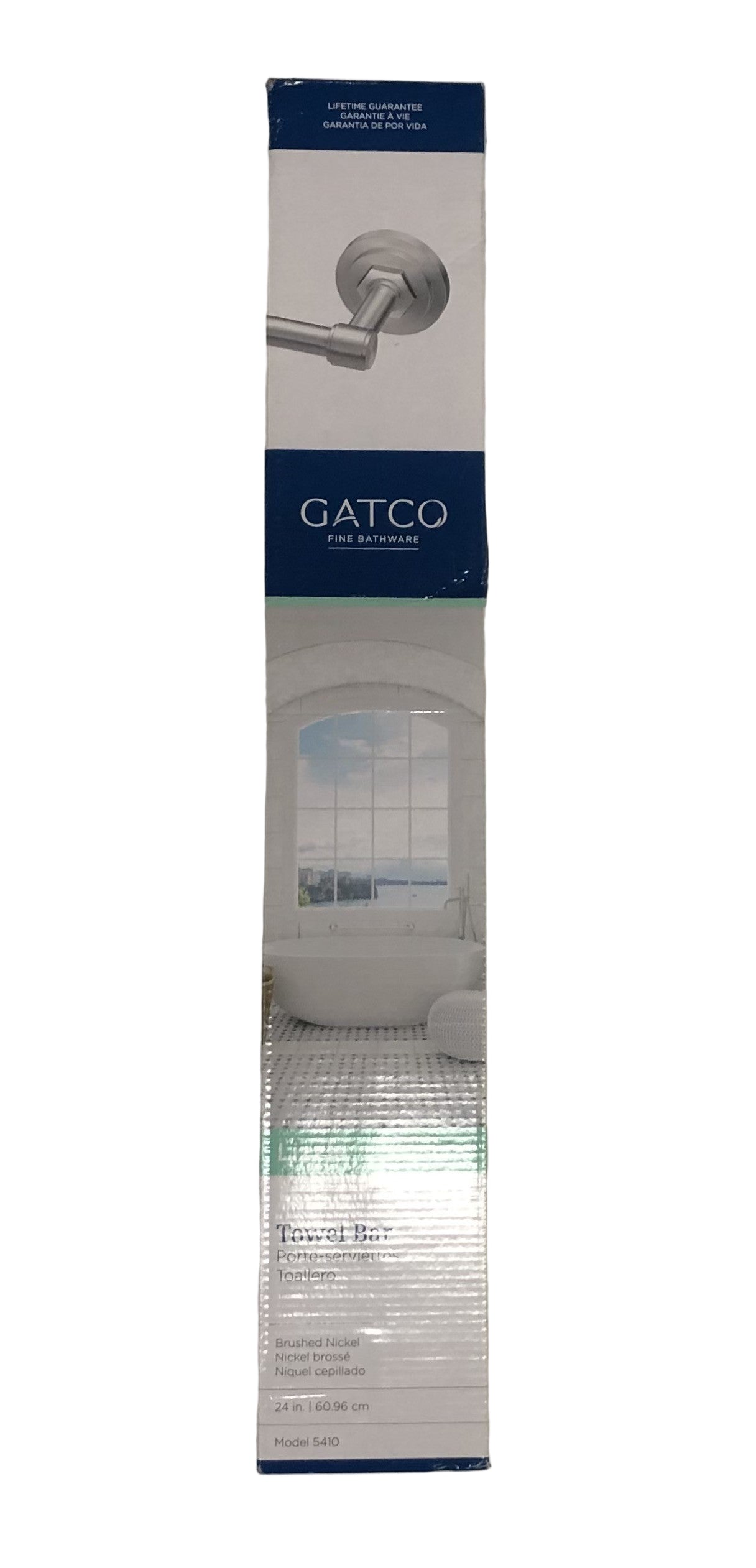 Gatco Lizzie 24 in. Wall Mounted Towel Bar in Brushed Nickel