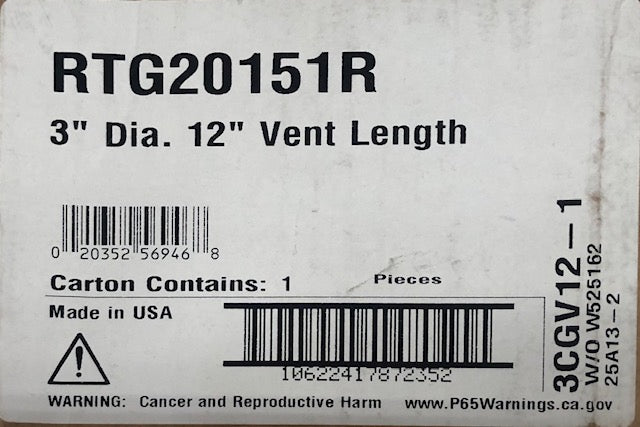 Rheem 12 in. Vent Length 3 x 5 in. Stainless Steel Concentric Vent for Indoor Tankless Gas Water Heaters