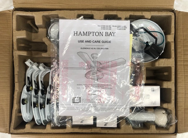 Hampton Bay Glendale 42 in. LED Indoor White Ceiling Fan with Light Kit