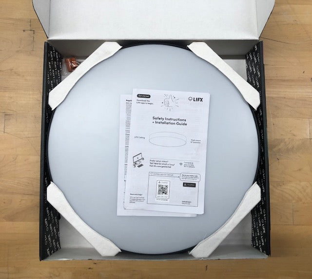LIFX 15 in. Matte Black Indoor Selectable LED Flush Mount Multi-Color Smart WiFi Ceiling Light Works Alexa/Hey Google/HomeKit