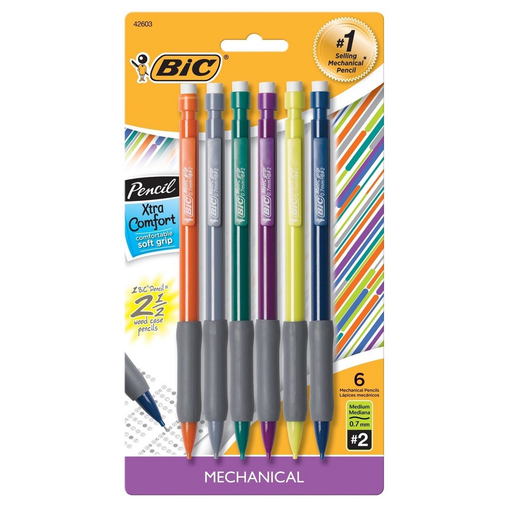 BIC Mechanical Pencil Xtra Comfort Black 6 Pack