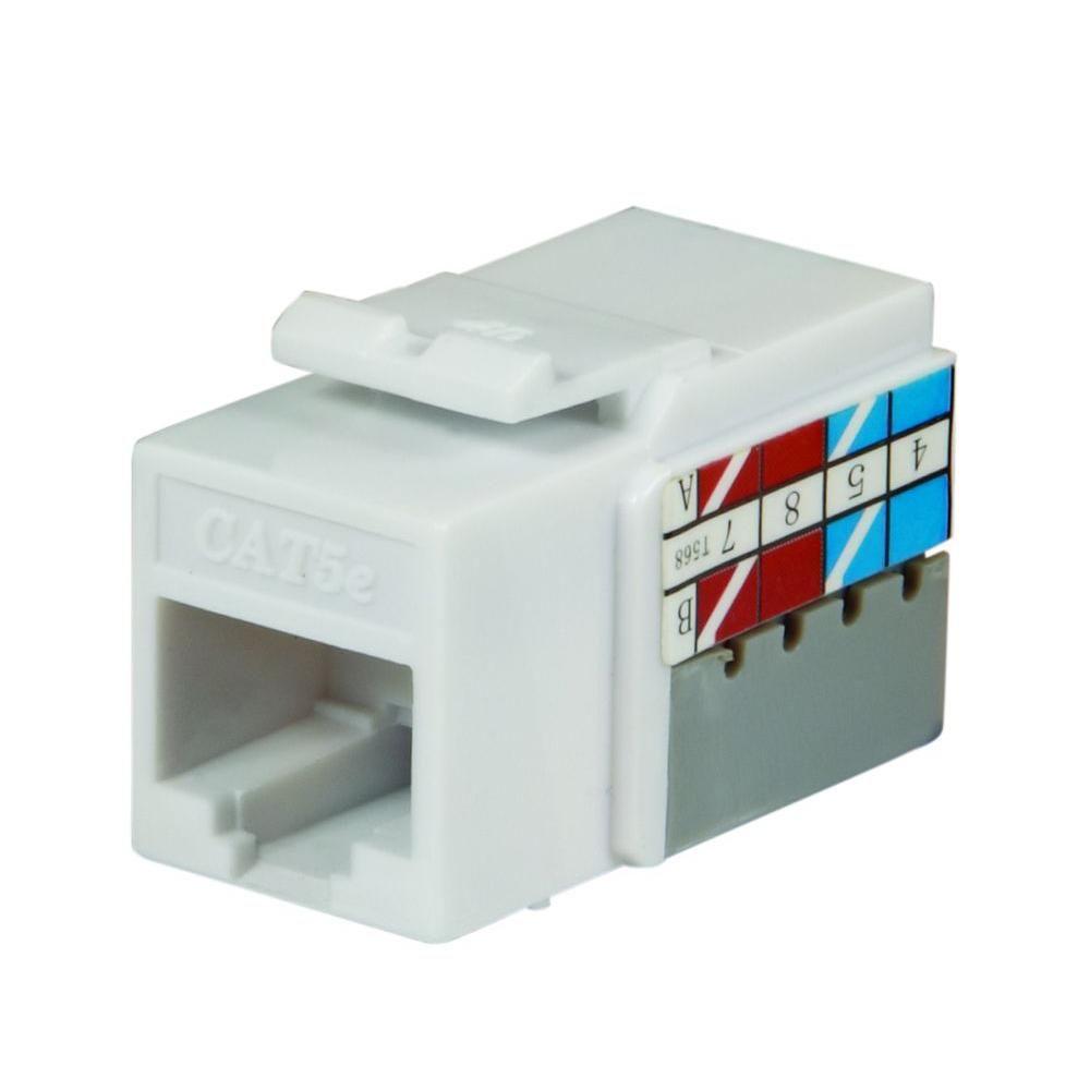 Commercial Electric Category 5e Jack - White (25-Pack)