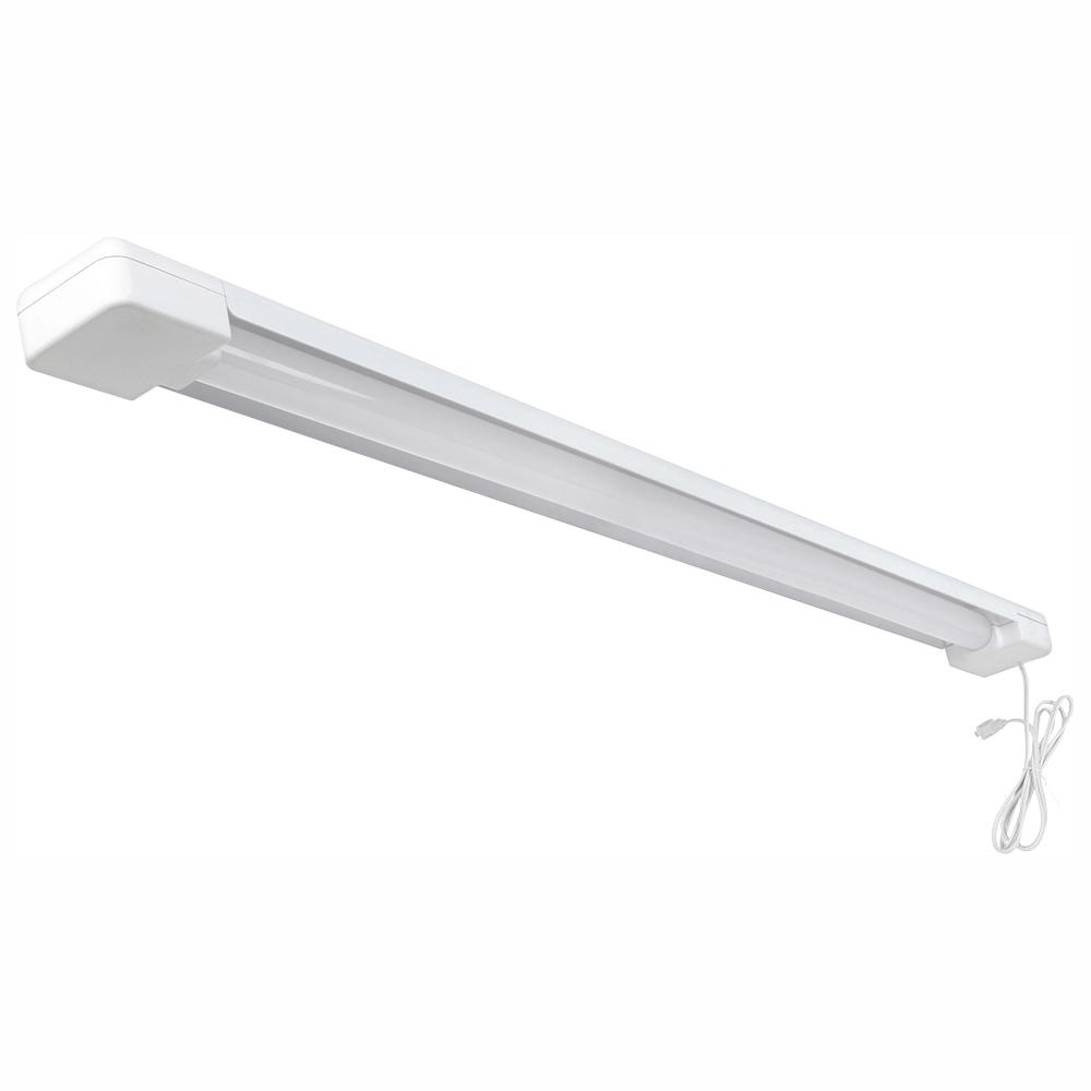 Commercial Electric 3 Ft. 1-Light 30-Watt Integrated LED White Utility Shop Light with Power Cord