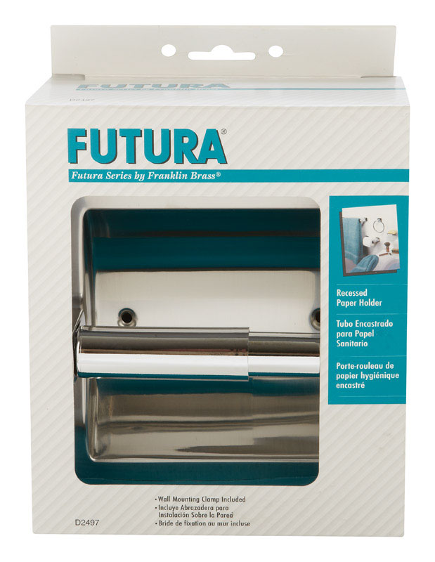 Franklin Brass Futura Recessed Toilet Paper Holder in Chrome, Grey