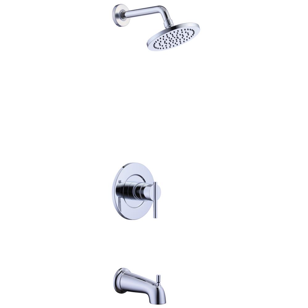 Glacier Bay Dorind Single-Handle 1-Spray Tub and Shower Faucet in Chrome (Valve Included), Grey