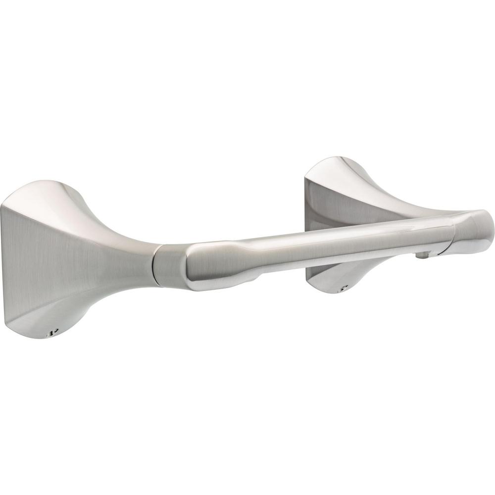 Delta Pierce Wall Mount Pivot Arm Toilet Paper Holder Bath Hardware Accessory in Brushed Nickel, Spotshield Brushed Nickel