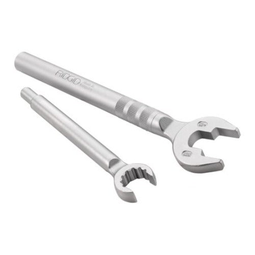 RIDGID One Stop Wrench for Angle Stops, Straight Stops, and Compression Couplings, 2-in-1 Plumbing Wrench for Common Nut Sizes