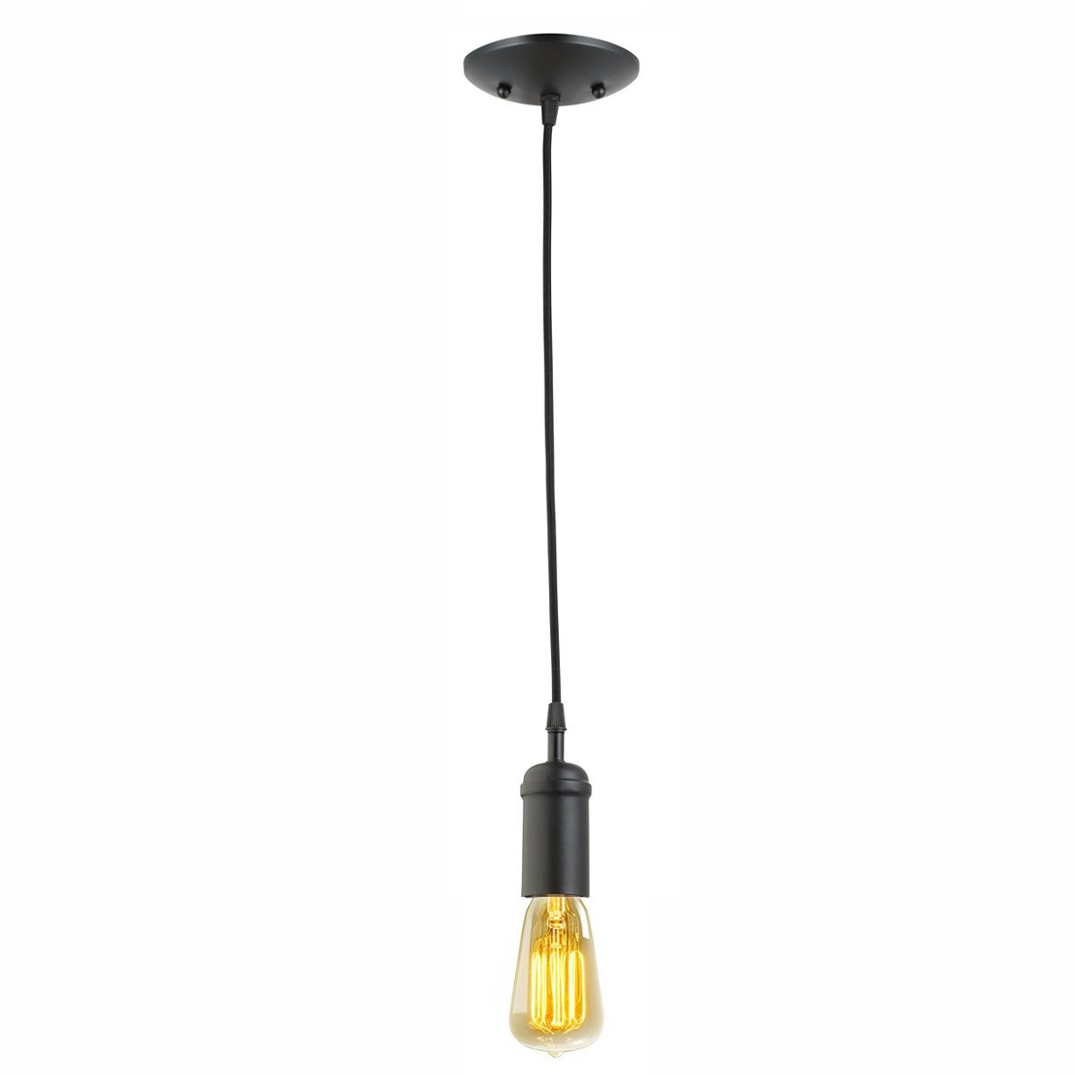 Globe Electric Edison 1-Light Matte Black Pendant 64906