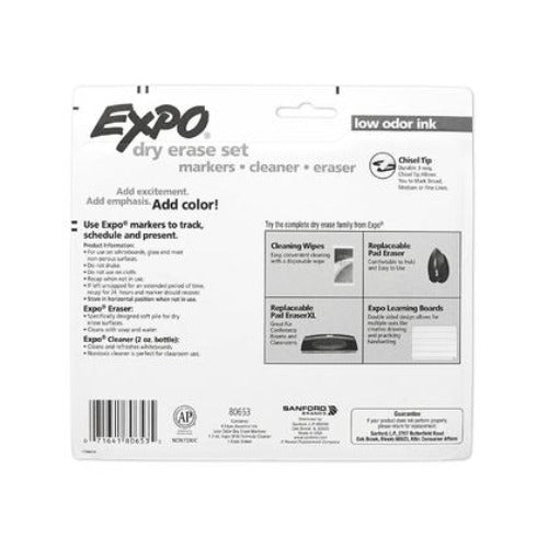 Expo Dry Erase 6-Piece Starter Set with 4 Chisel Tip Markers Eraser and Cleaning Spray