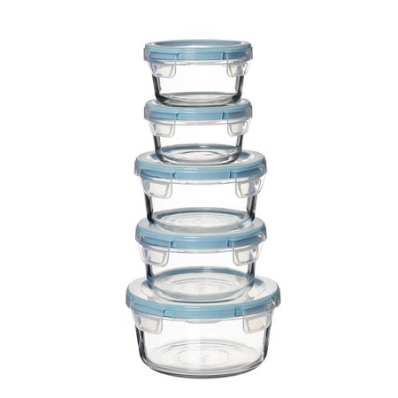 Anchor Hocking TrueLock Locking Lid Glass Food Storage Containers 10 Piece Set