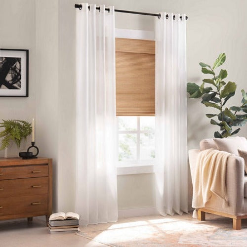 Eclipse Natural Cordless Light Filtering Privacy Bamboo Roman Shade 27 in. W X 72 in. L
