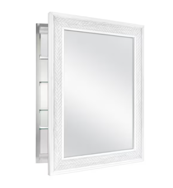 24 in. W x 30 in. H Rectangular Aluminum Medicine Cabinet with Mirror