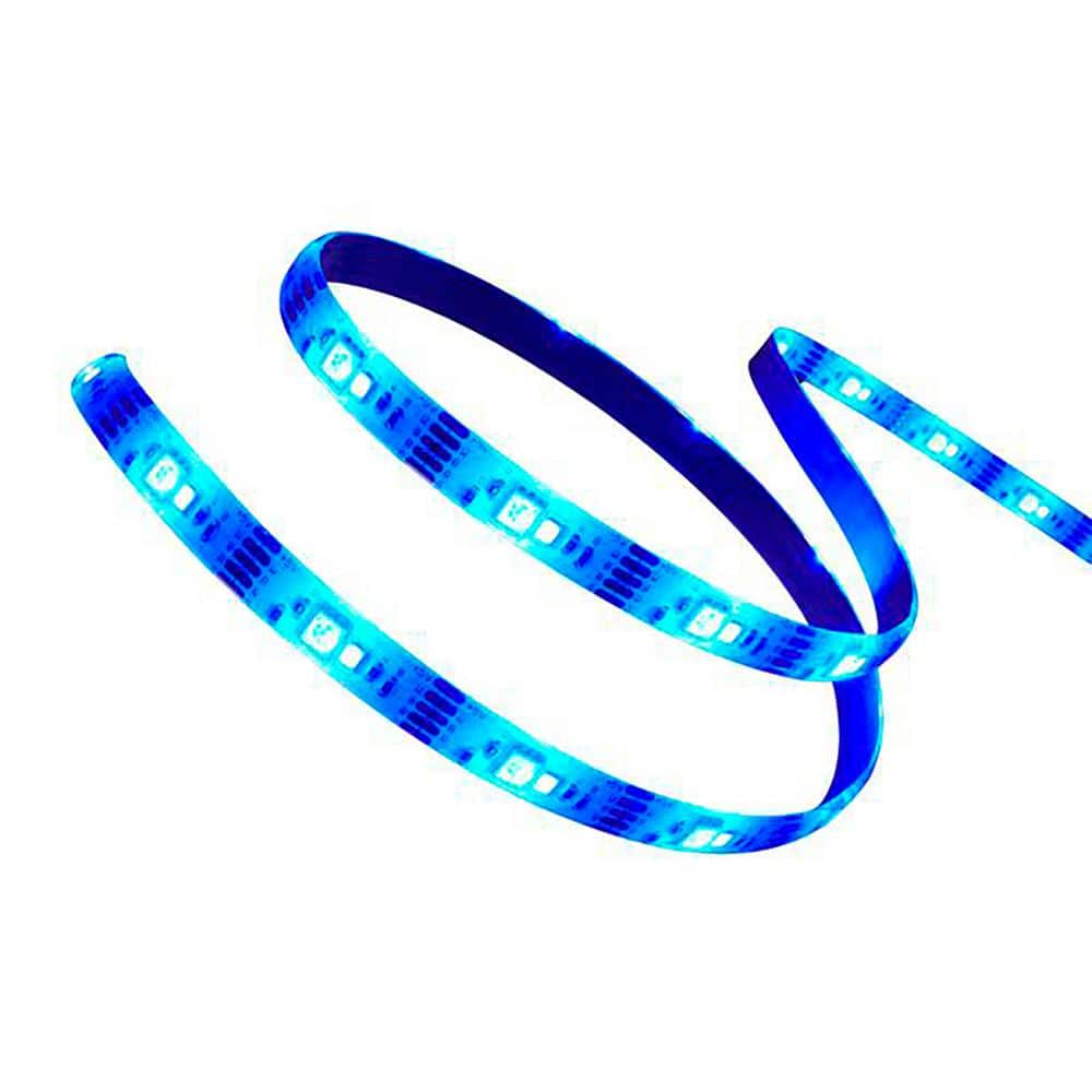 EcoSmart 16.4 Ft. RGBW Color Changing Dimmable Rechargeable Battery Operated LED White Strip Light with Motion Sensor and Remote