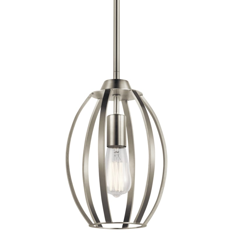 Kichler Tao 1-Light Brushed Nickel Contemporary Cage Kitchen Pendant Hanging Light