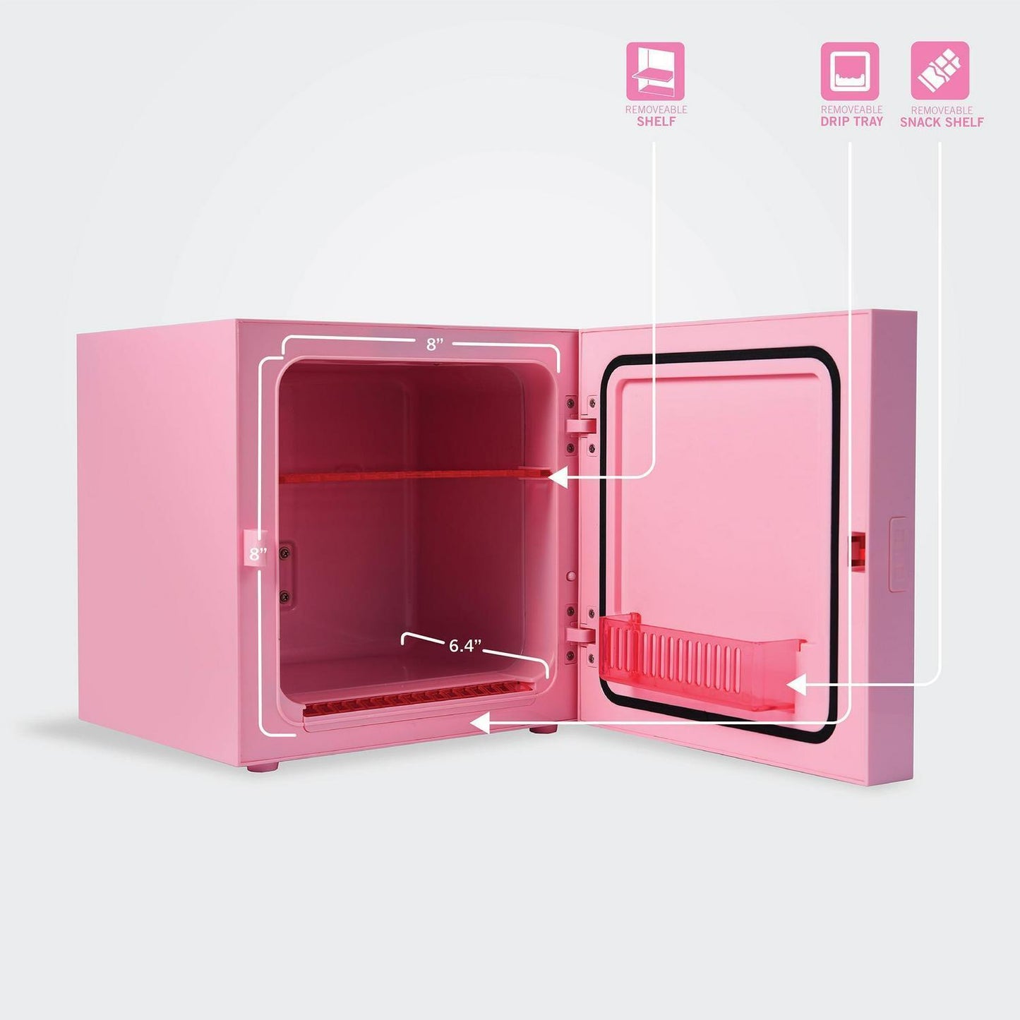 Pink Cooler Mini Fridge 6.7L Single Door 9 Can ACDC Easy to Sue New
