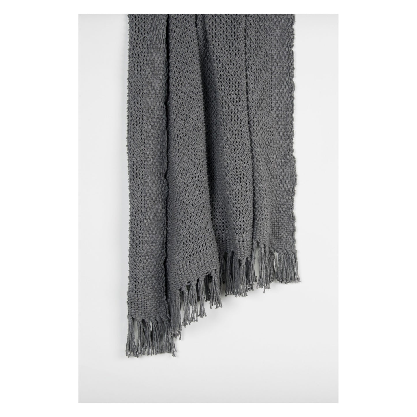 50"x60" Solid Throw Blanket Charcoal - Rizzy Home