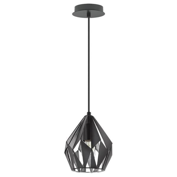 Eglo Carlton 3 1-Light Matte Black Mini Pendant