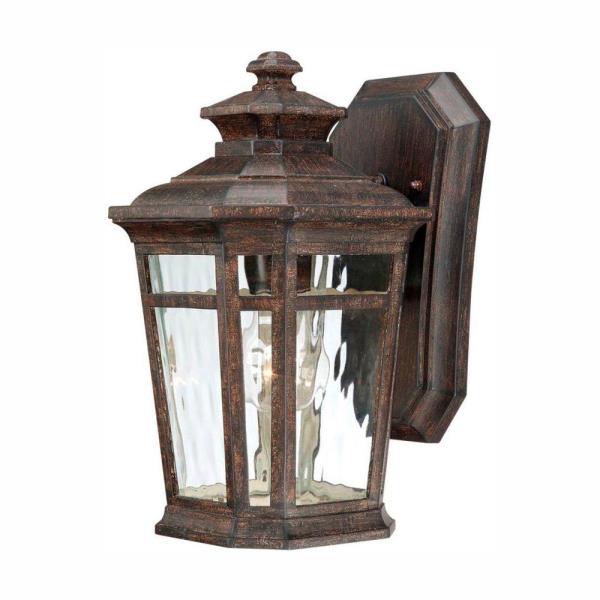 Waterton 15.12 in. 1-Light Dark Ridge Bronze Outdoor Wall Lantern Sconce