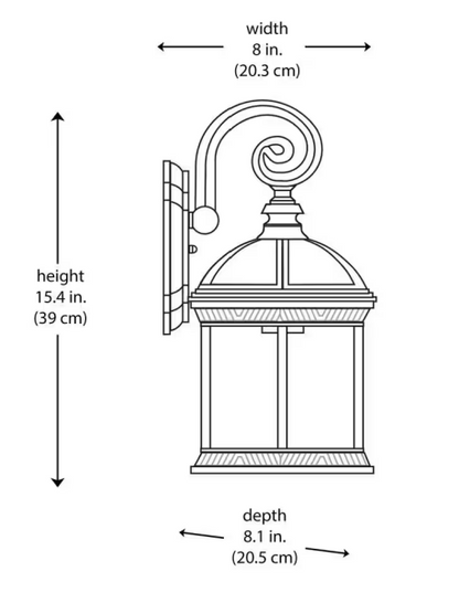 Hampton Bay Wickford 15.4 in. 1-Light Weathered Bronze Outdoor Wall Light Fixture with Clear Glass (2-Pack)