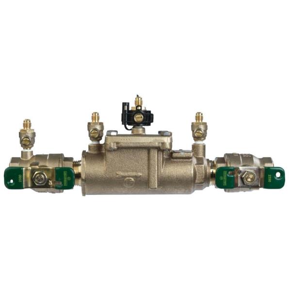 1 in. Bronze Double Check Valve Backflow Preventer Assembly Quarter Turn Shutoff with Single Top Entry Freeze Sensor