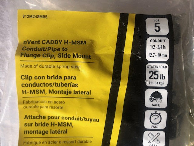 (15-Pack) CADDY Side Mount Conduit/Pipe to Flange Clip Clamp 1/2 to 3/4 in.