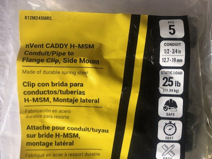 (15-Pack) CADDY Side Mount Conduit/Pipe to Flange Clip Clamp 1/2 to 3/4 in.