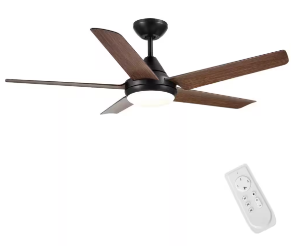 48 in. Color Changing Integrated LED Indoor Brown Ceiling Fan with Light Kit and Remote Control