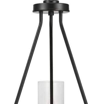 Progress Lighting Strahan 3-Light Black Transitional Clear Glass Shaded Incandescent Chandelier