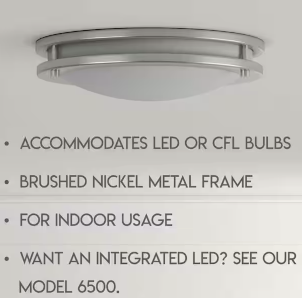 Saturn 2-Light Brushed Nickel Flush Mount