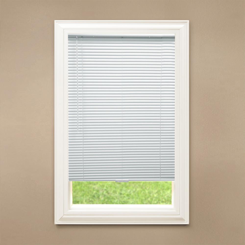 Hampton Bay White Cordless Room Darkening Vinyl Mini Blinds with 1 in. Slats-36 in. W X 48 in. L (Actual Size 35.5 in. W X 48 in. L)