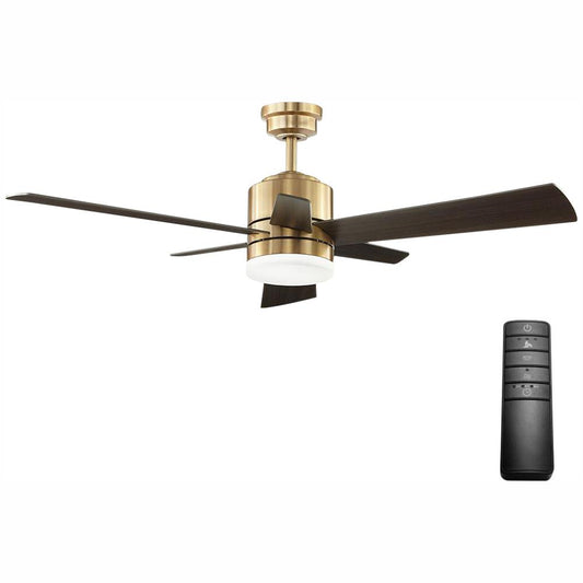 Home Decorators Hexton 52  LED Indoor Brushed Gold Ceiling Fan