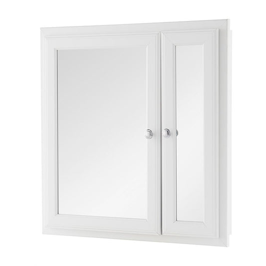 Home Decorators Collection 25 in. W X 25.8 in. H Rectangular Wood Composite Medicine Cabinet with Mirror, White