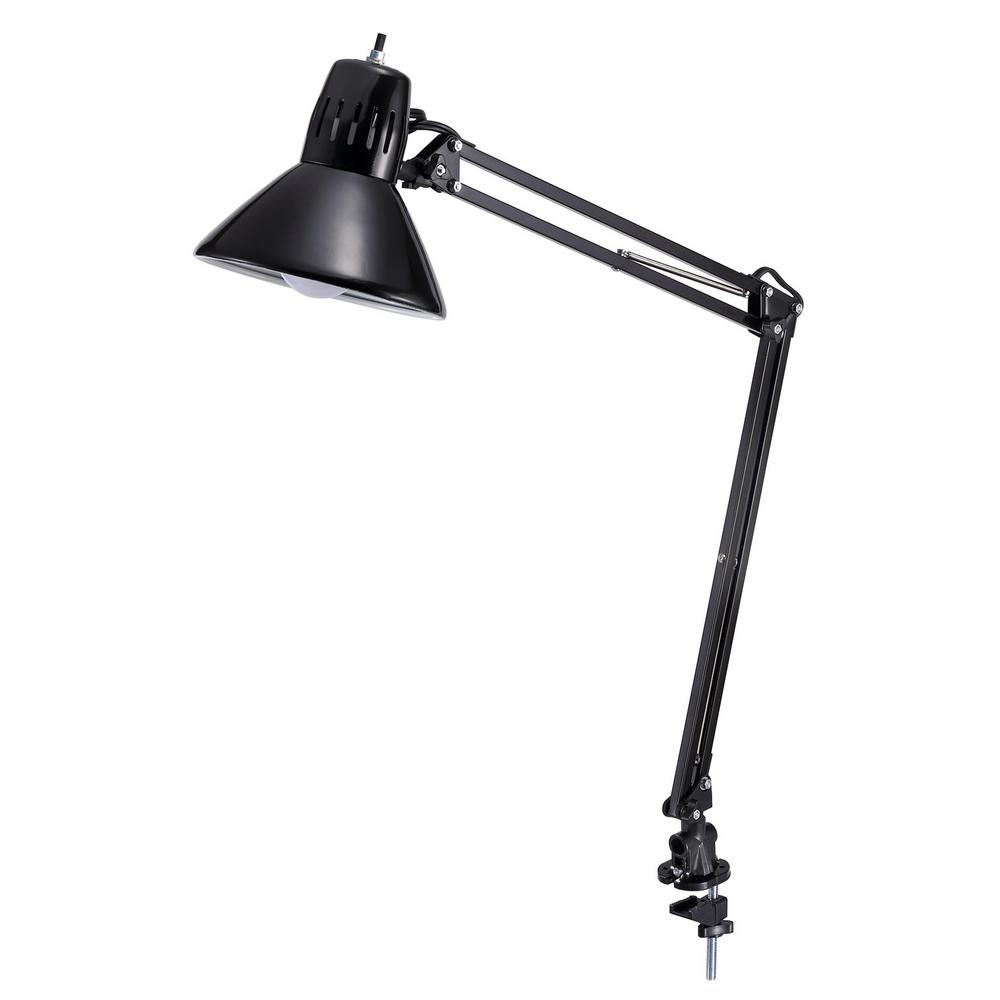 Metal Swing Arm LED Desk Lamp with Clamp, Adjustable, 7W, 595 Lumens, Black