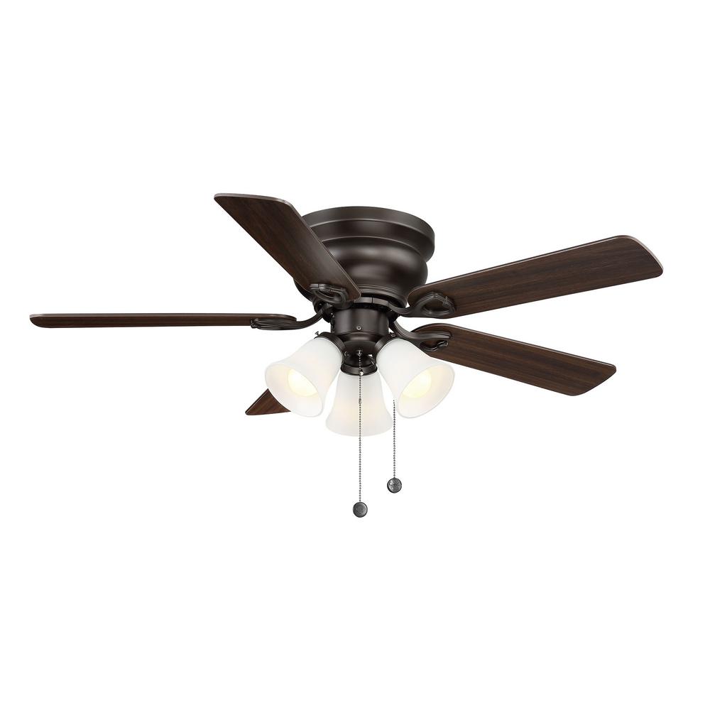 Clarkston II 44 in. LED Indoor Oil Rubbed Bronze Ceiling Fan with Light Kit