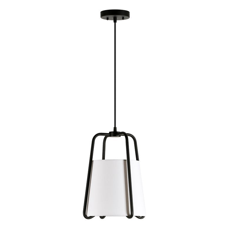 Marduk Contemporary Antique Pendant with White Linen Shade