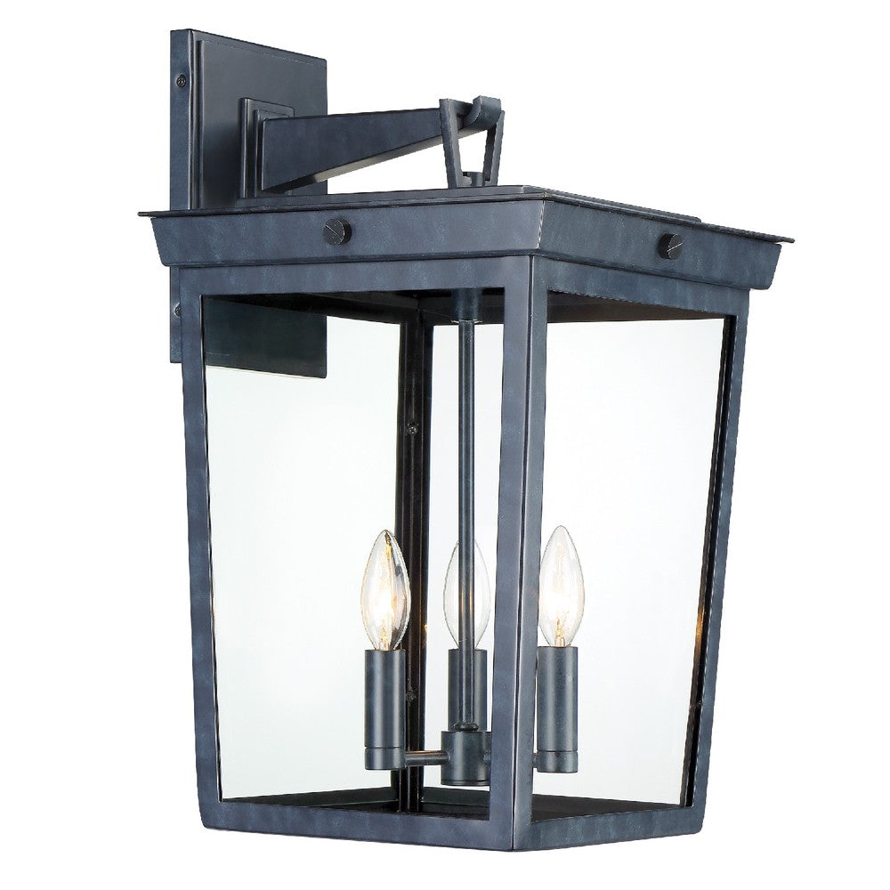 Crystorama Belmont 3 Light Graphite Wall Mount Outdoor Sconce - 12'' W X 20'' H X 13.5'' D