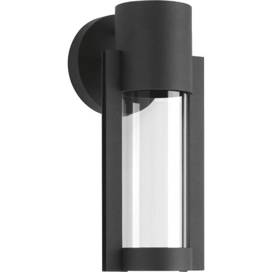 Progress Lighting Z-1030 LED 1-Light Black Clear Glass Modern Outdoor Small Wall Lantern Light