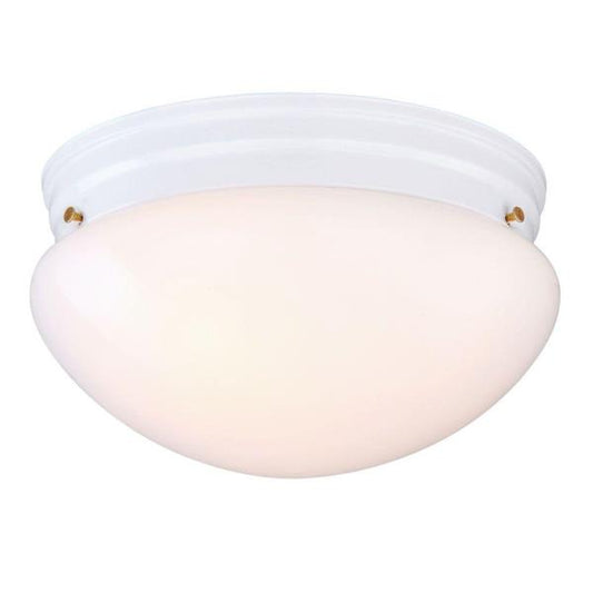 9 in. 2-Light White Mushroom Flush Mount