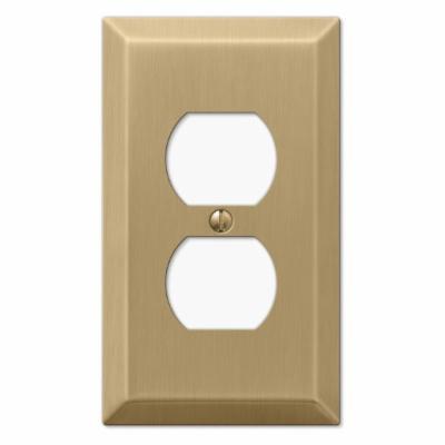 Metallic 1 Gang Duplex Outlet Steel Wall Plate - Brushed Bronze