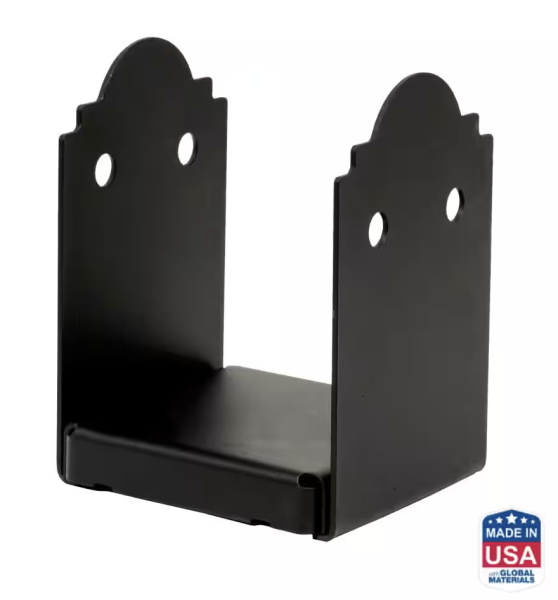 Simpson Strong-Tie Outdoor Accents Mission Collection ZMAX, Black Powder-Coated Post Base for 6x6 Nominal Lumber