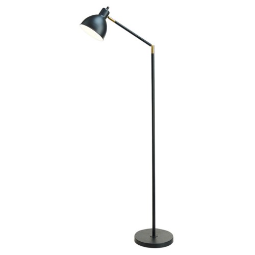 Cresswell 54.5 in. Articulating Floor Lamp with Antique Brass Accents