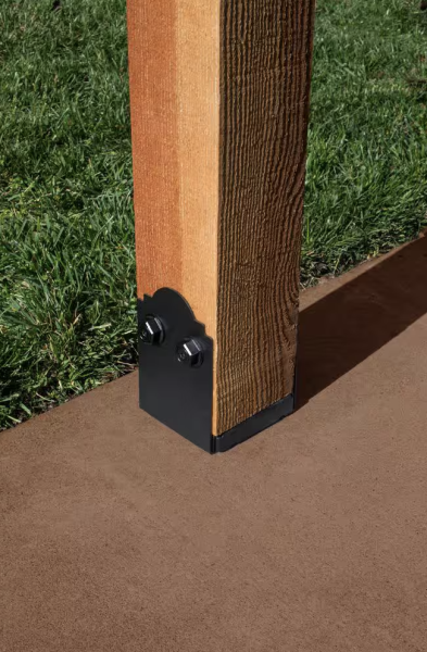 Simpson Strong-Tie Outdoor Accents Mission Collection ZMAX, Black Powder-Coated Post Base for 6x6 Nominal Lumber