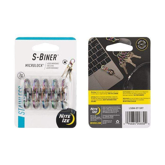 Nite Ize 5-Pack S-Biner MicroLock Stainless Steel Carabiner - Spectrum