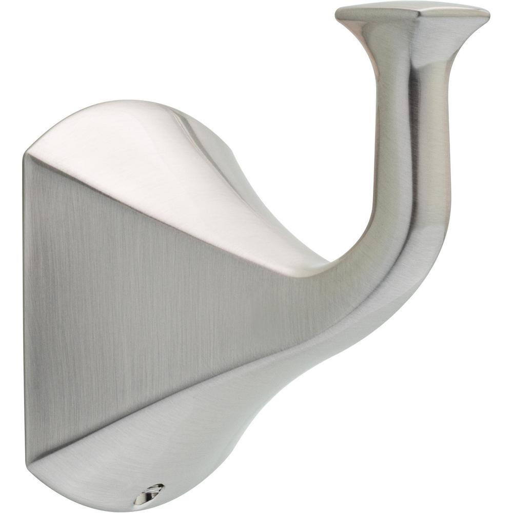 Delta Pierce Single Towel Hook Bath Hardware Accessory in Brushed Nickel, Spotshield Brushed Nickel